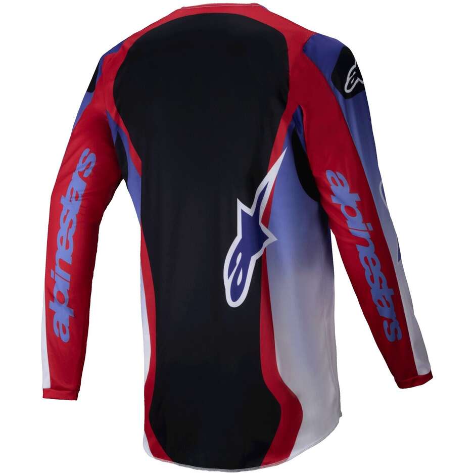 Maglia Moto Cross Enduro Alpinestars FLUID WURX Viola Bright Rosso