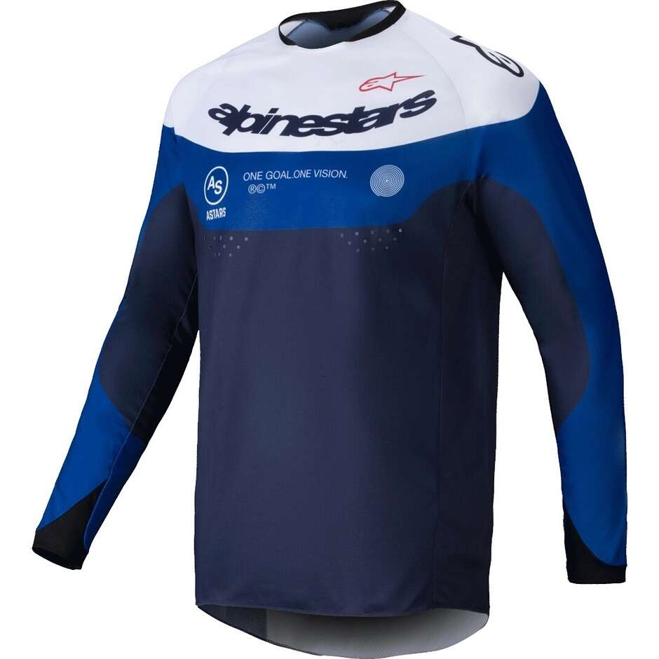 Maglia Moto Cross Enduro Alpinestars PRO-DURA Navy Bright Blu Bianco