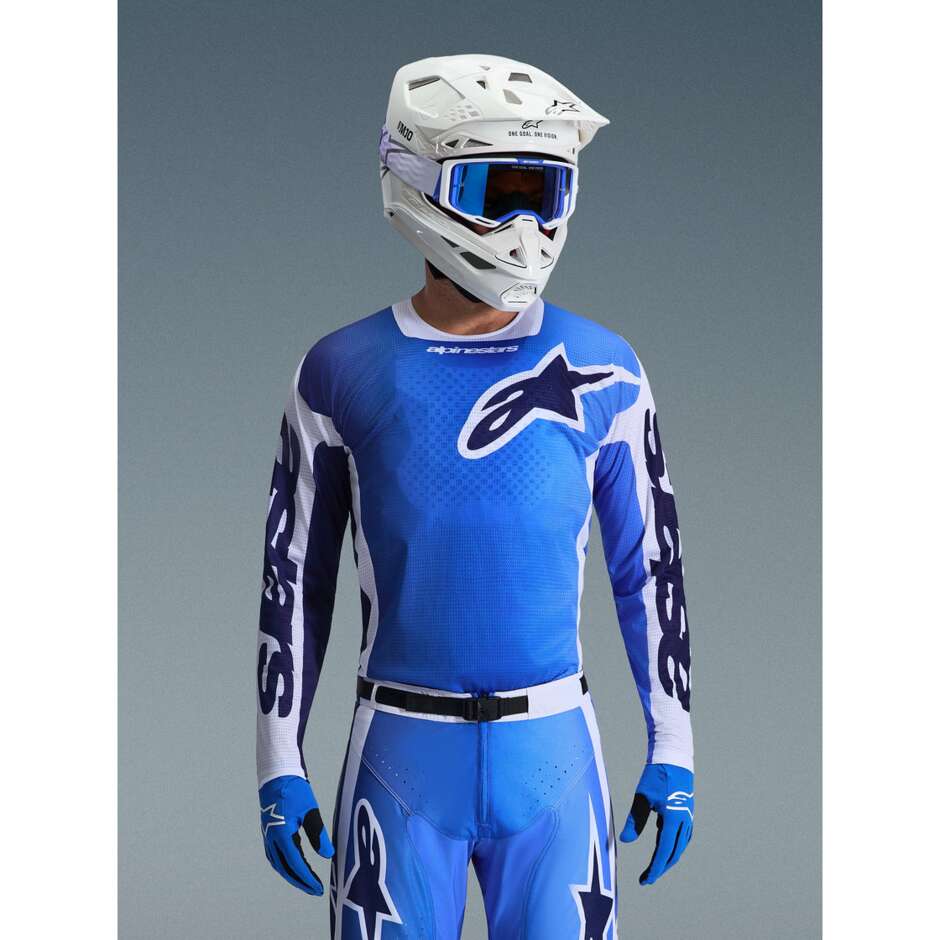Maglia Moto Cross Enduro Alpinestars RACER AIR PORTL Blu Bianco Azzurro