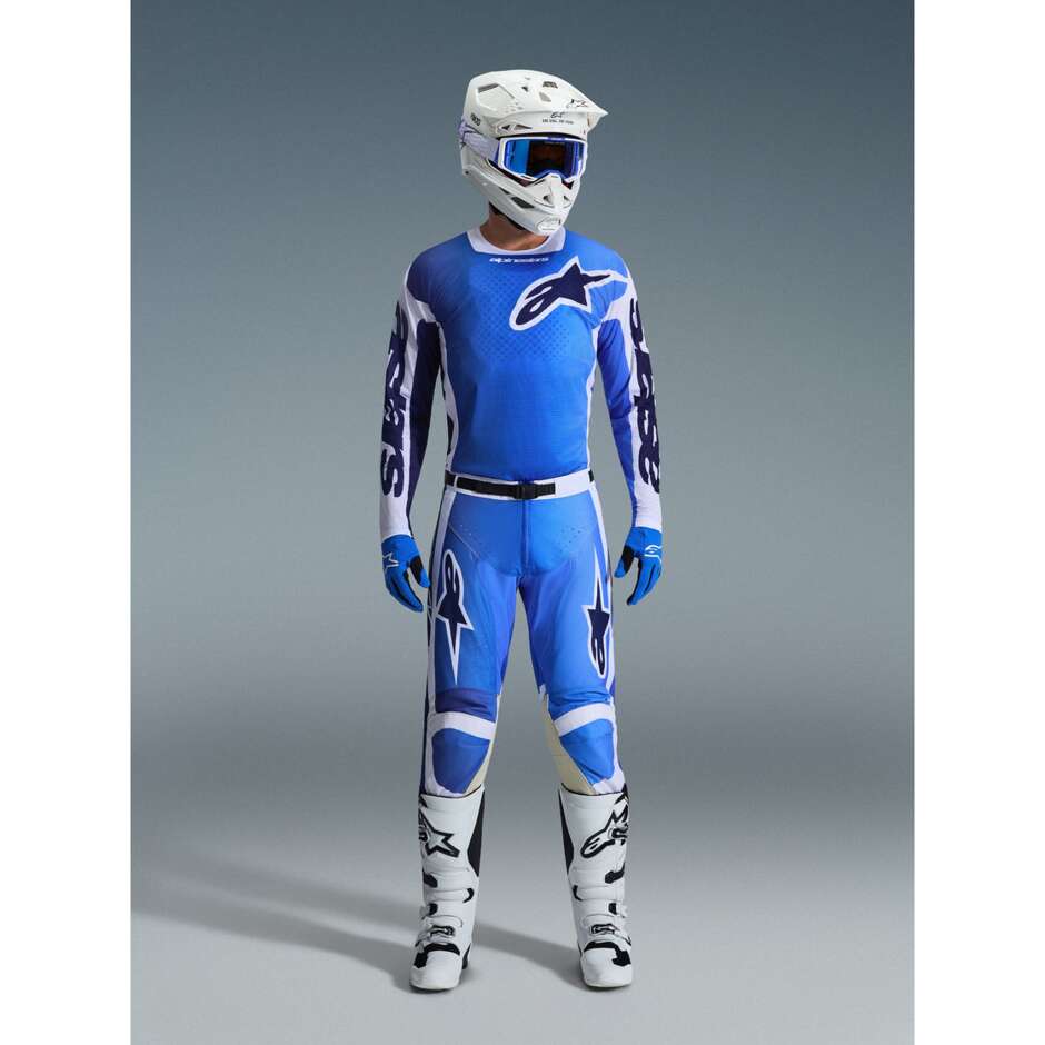 Maglia Moto Cross Enduro Alpinestars RACER AIR PORTL Blu Bianco Azzurro