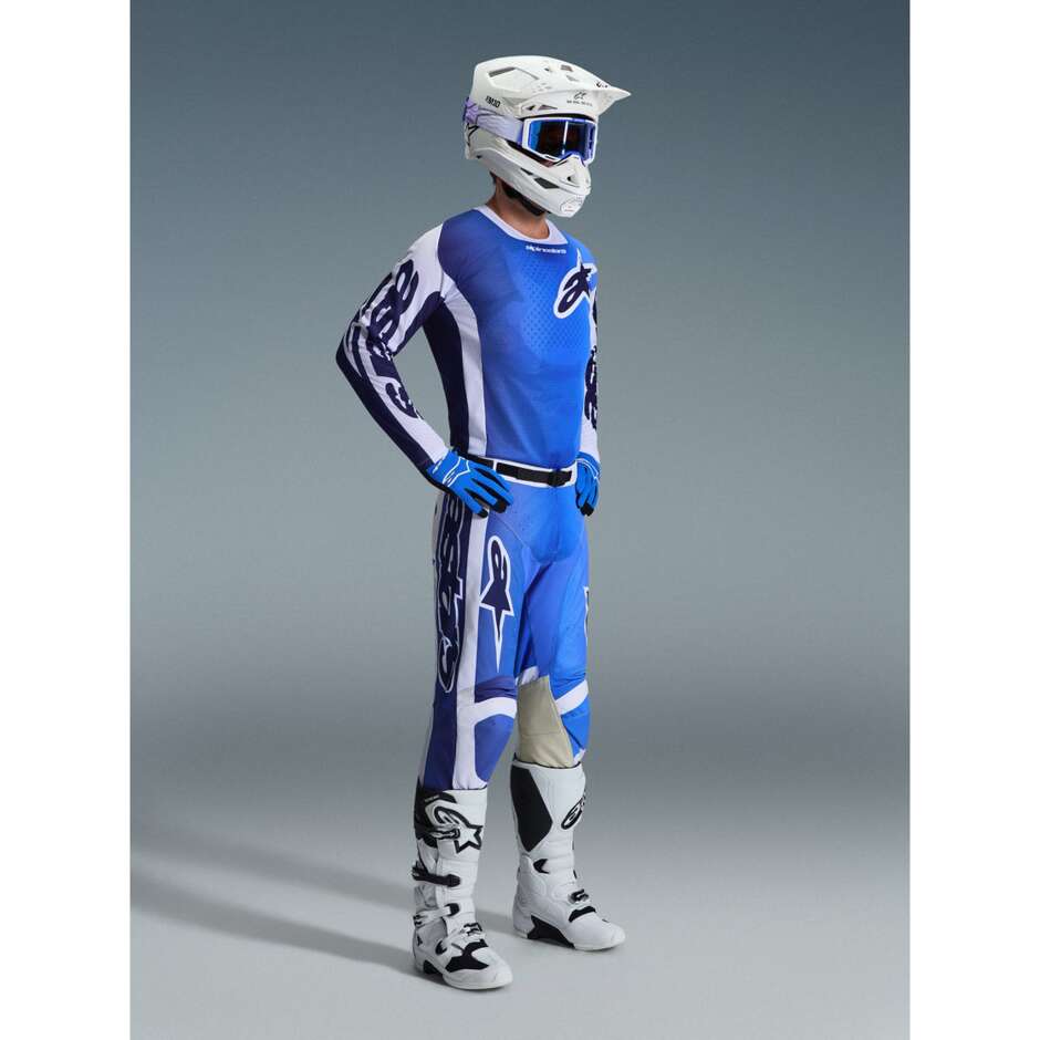 Maglia Moto Cross Enduro Alpinestars RACER AIR PORTL Blu Bianco Azzurro