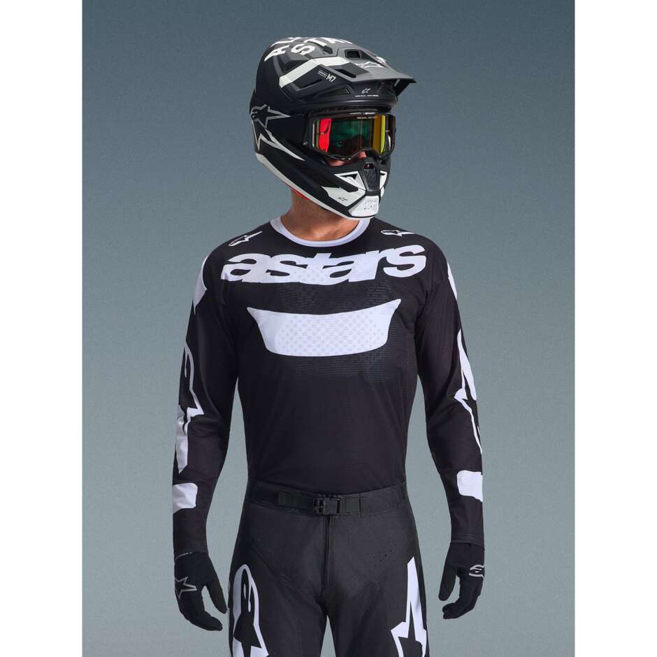 Maglia Moto Cross Enduro Alpinestars RACER AIR RIWAY Nero Bianco