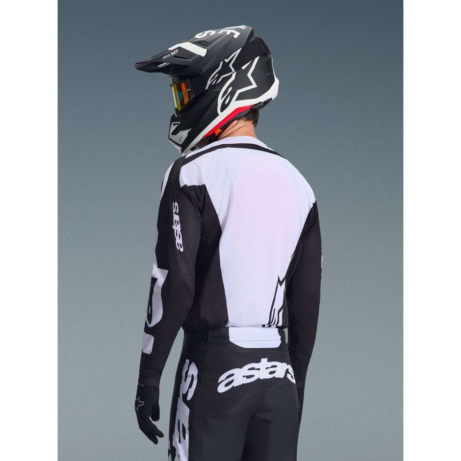 Maglia Moto Cross Enduro Alpinestars RACER AIR RIWAY Nero Bianco