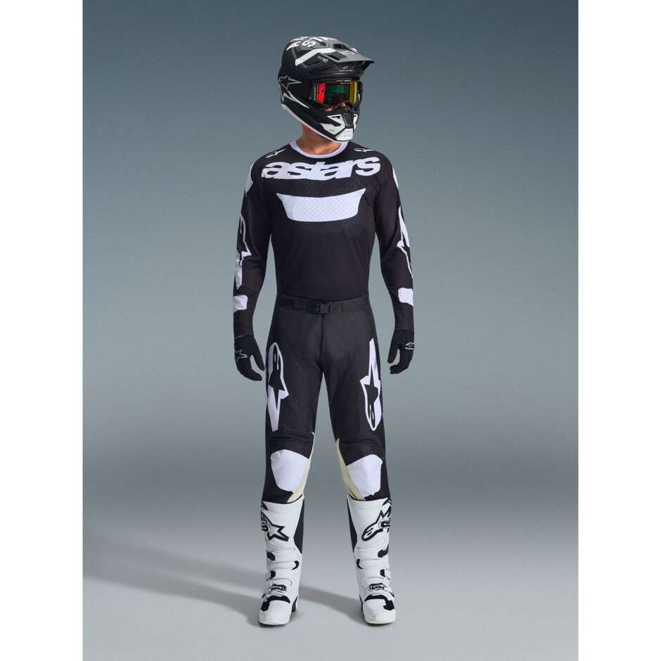 Maglia Moto Cross Enduro Alpinestars RACER AIR RIWAY Nero Bianco