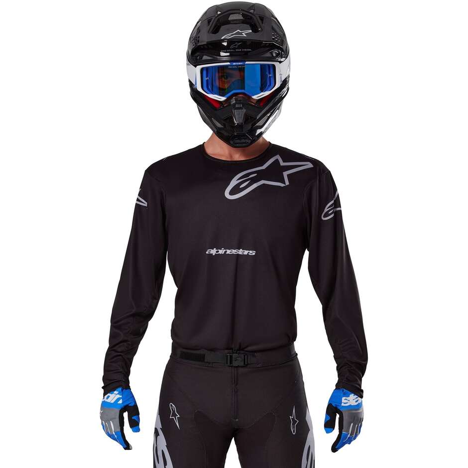 Maglia Moto Cross Enduro Alpinestars RACER GRAPHITE Nero Grigio