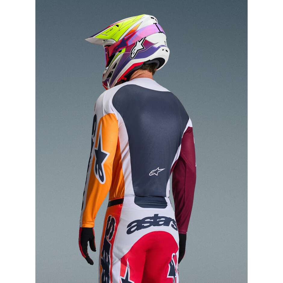 Maglia Moto Cross Enduro Alpinestars RACER PORTL Rosso Grigio Chiaro Grigio Scuro