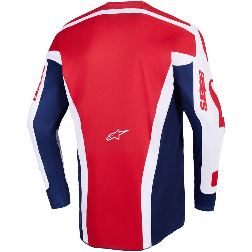 Maglia Moto Cross Enduro Alpinestars RACER RIWAY Bianco Blu Rosso
