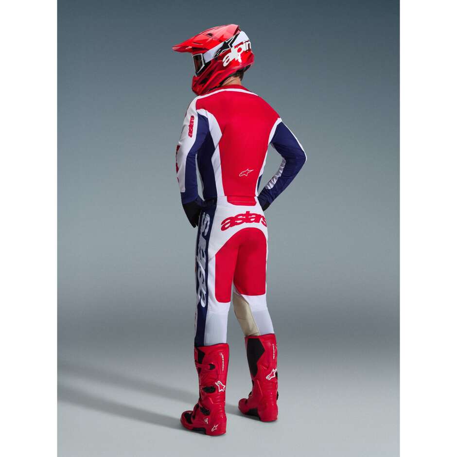 Maglia Moto Cross Enduro Alpinestars RACER RIWAY Bianco Blu Rosso