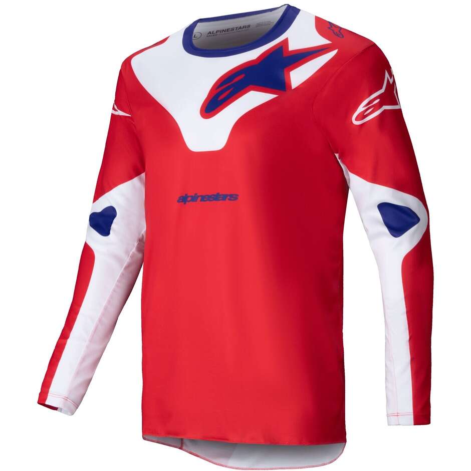 Maglia Moto Cross Enduro Alpinestars RACER VEIL Bright Rosso Bianco