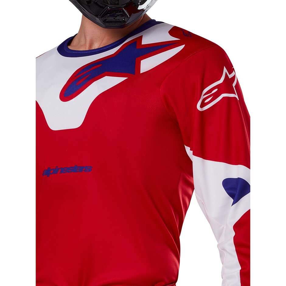 Maglia Moto Cross Enduro Alpinestars RACER VEIL Bright Rosso Bianco