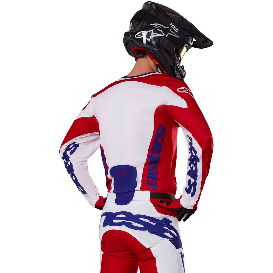 Maglia Moto Cross Enduro Alpinestars RACER VEIL Bright Rosso Bianco