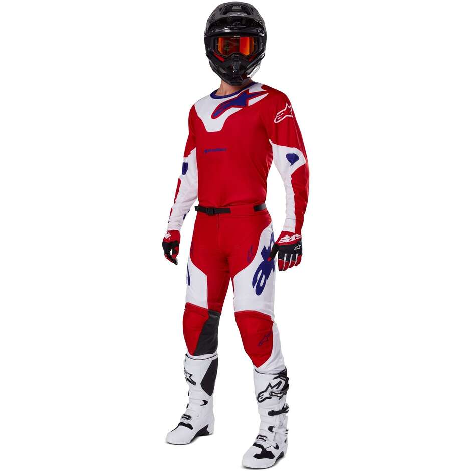 Maglia Moto Cross Enduro Alpinestars RACER VEIL Bright Rosso Bianco