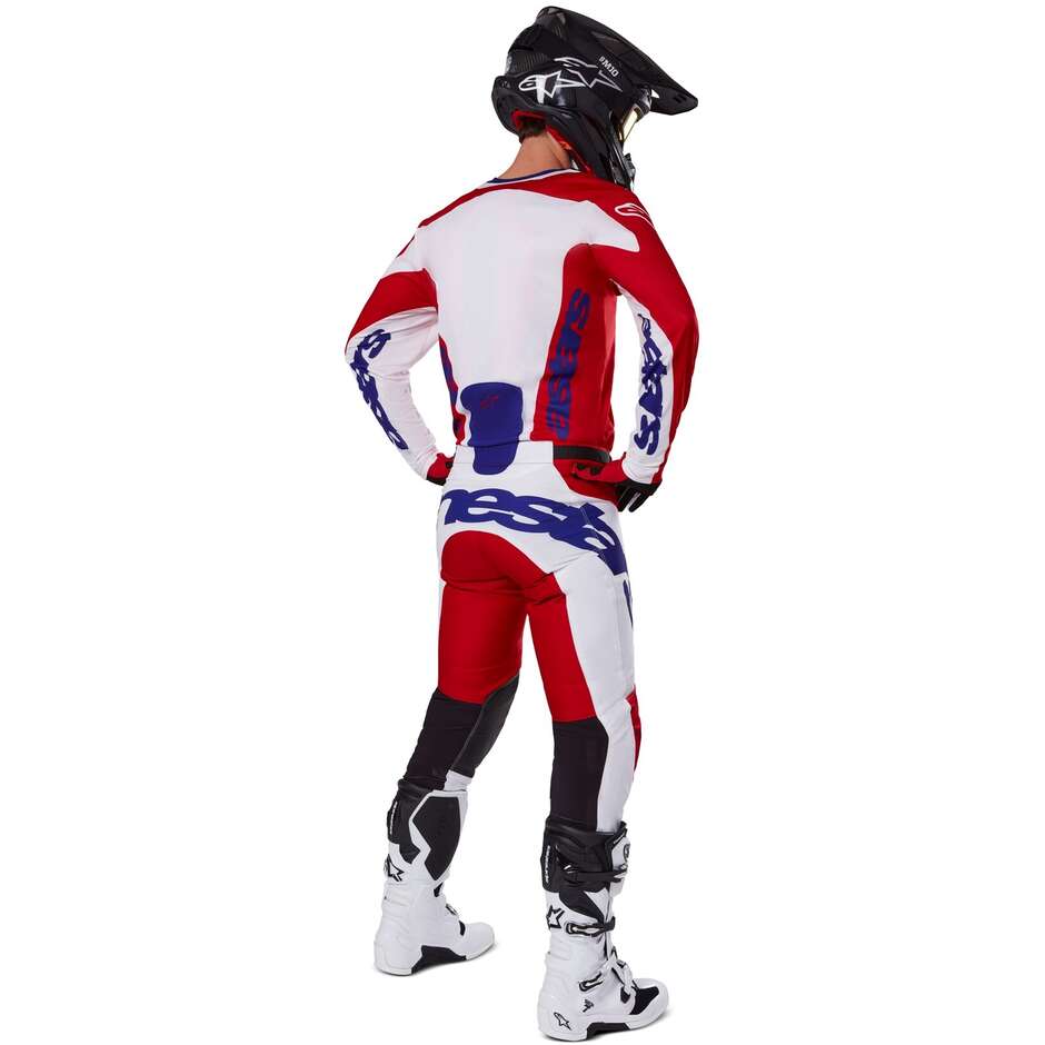 Maglia Moto Cross Enduro Alpinestars RACER VEIL Bright Rosso Bianco