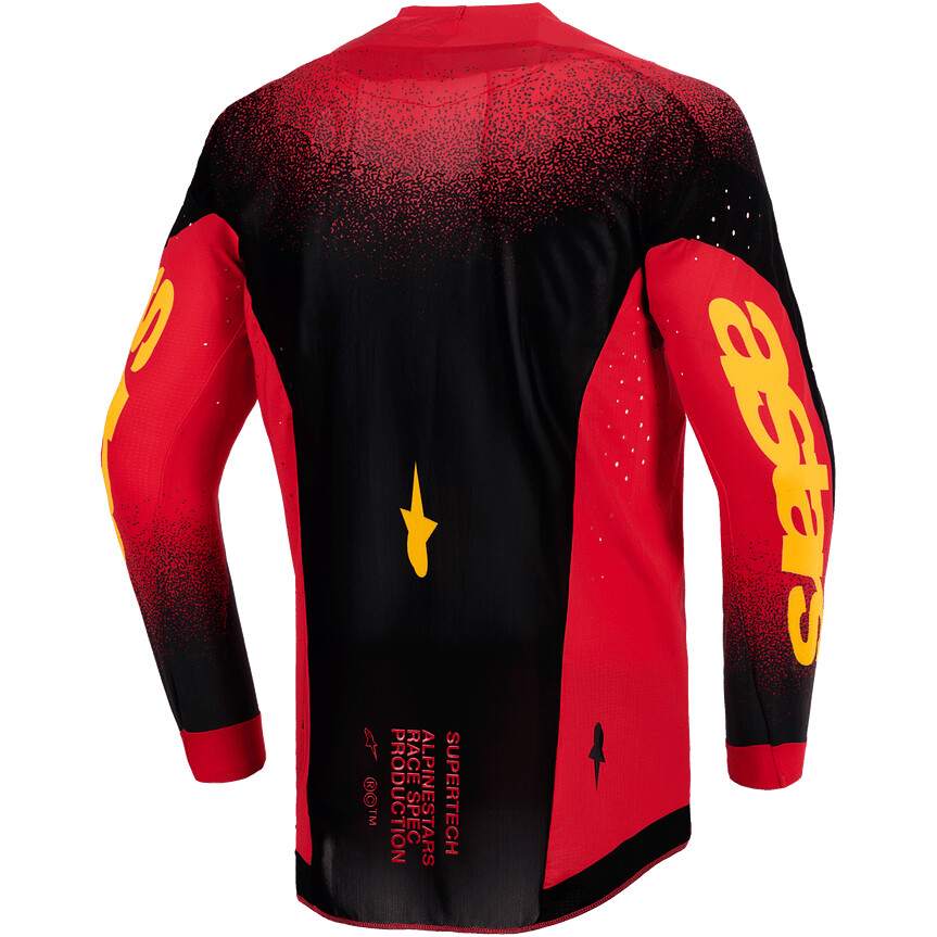 Maglia Moto Cross Enduro Alpinestars SUPERTECH SCENZ Rosso Nero Giallo
