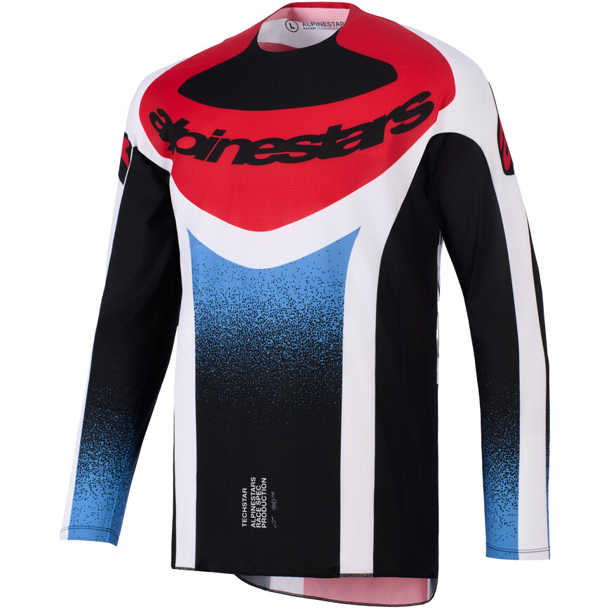 Maglia Moto Cross Enduro TECHSTAR KNIF Nero Bian taglia S