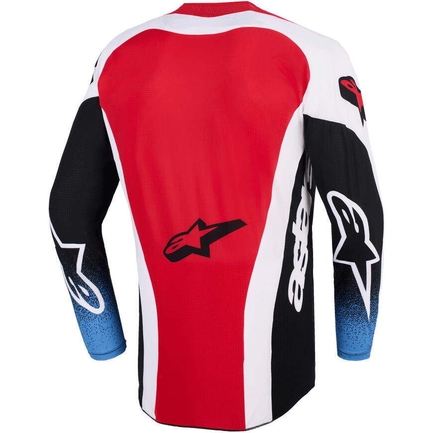 Maglia Moto Cross Enduro Alpinestars TECHSTAR KNIF Nero Bianco Rosso