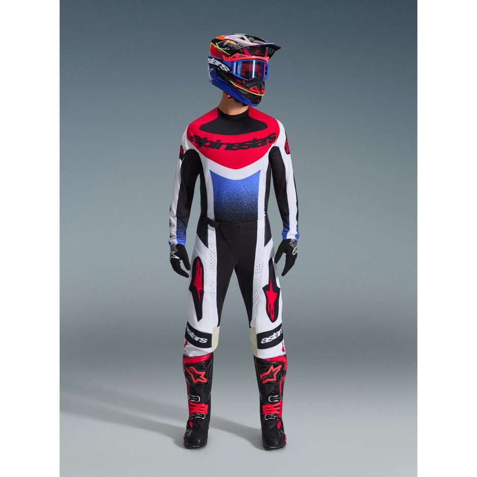 Maglia Moto Cross Enduro Alpinestars TECHSTAR KNIF Nero Bianco Rosso