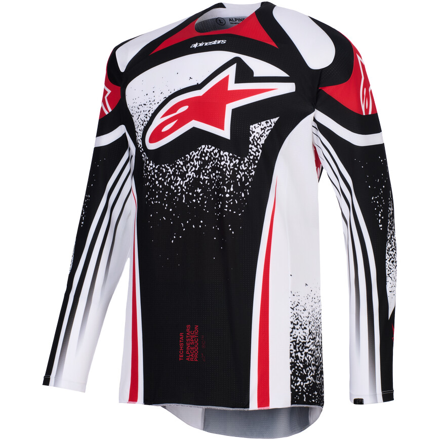 Maglia Moto Cross Enduro TECHSTAR NOMUR Nero Bia taglia M
