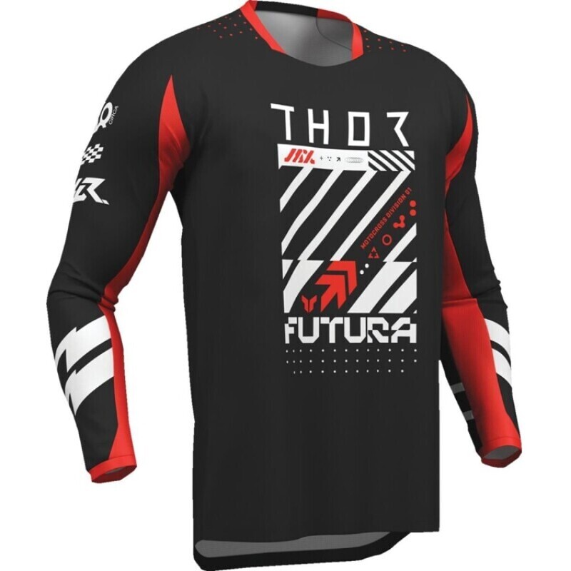 Maglia Moto Cross Enduro Bambino Launchmode Futura Nero taglia L