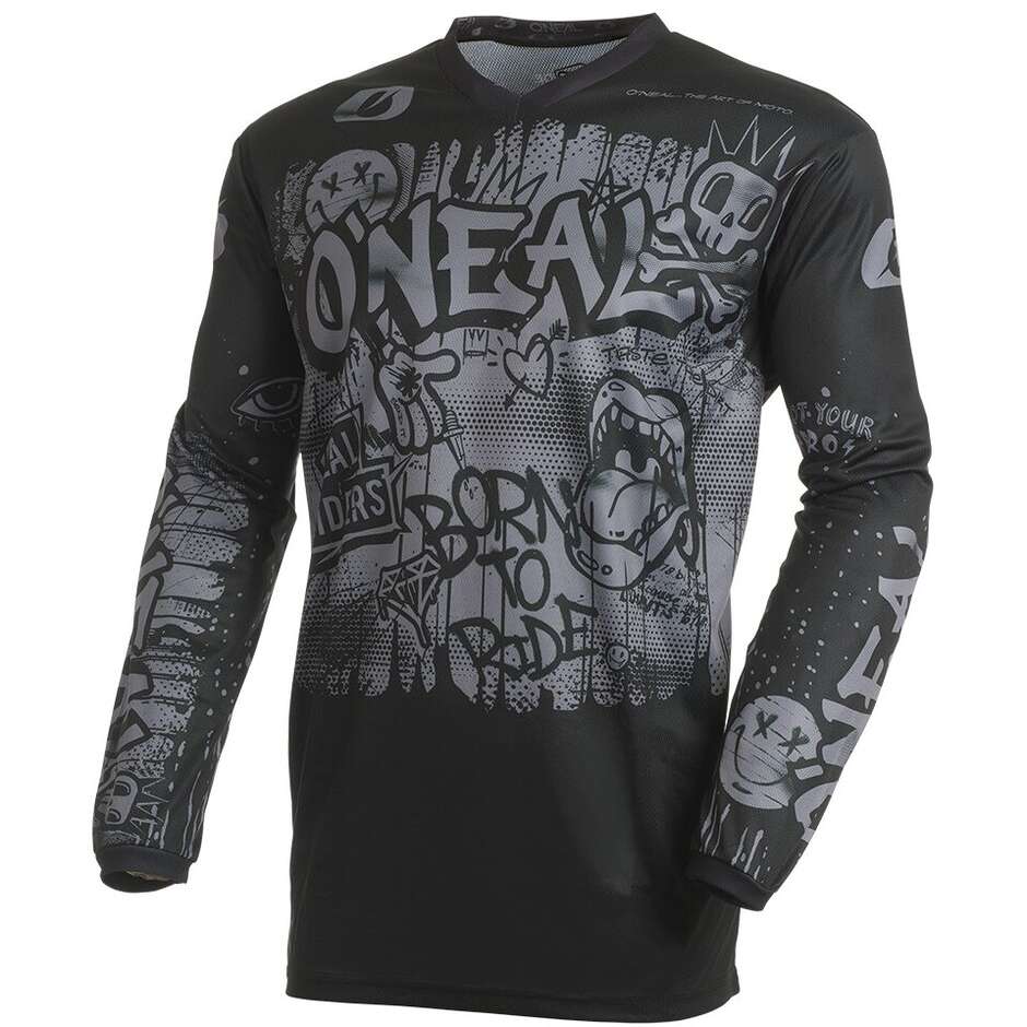 Maglia Moto Cross Enduro Oneal ELEMENT RANCID Nero Grigio