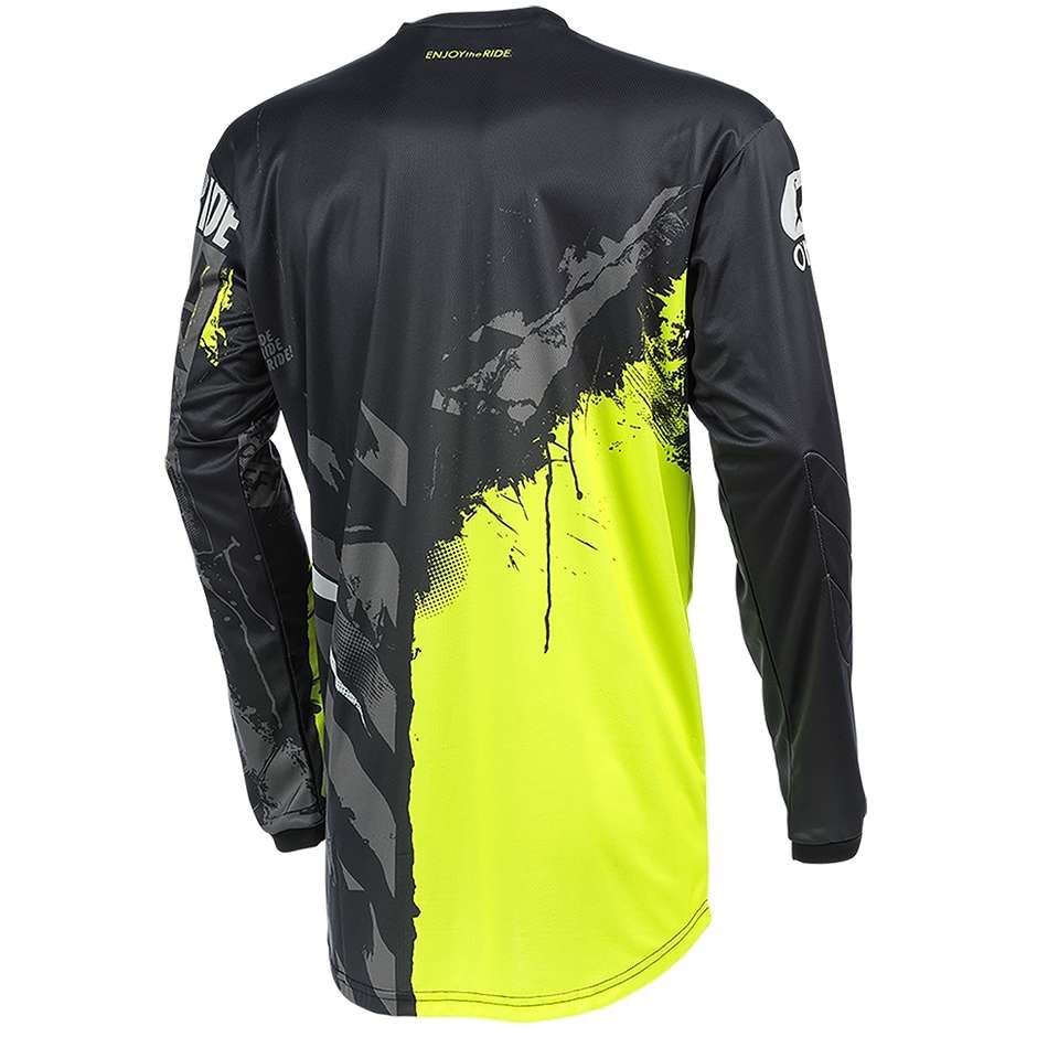 Maglia In Jersey O'Neal Element Hi-Vis - Nero/Giallo, Traspirante | Per Moto, Lavoro, Outdoor