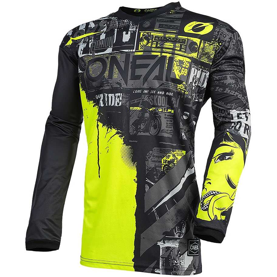 Maglia Moto Cross Enduro Oneal Element Youth Jersey Ride Nero Giallo Xs Vendita Online