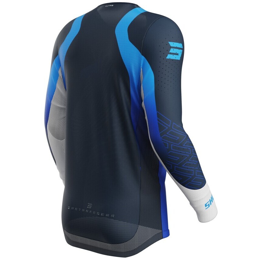 Maglia Moto Cross Enduro Shot AEROLITE ULTRA Blu Bianco