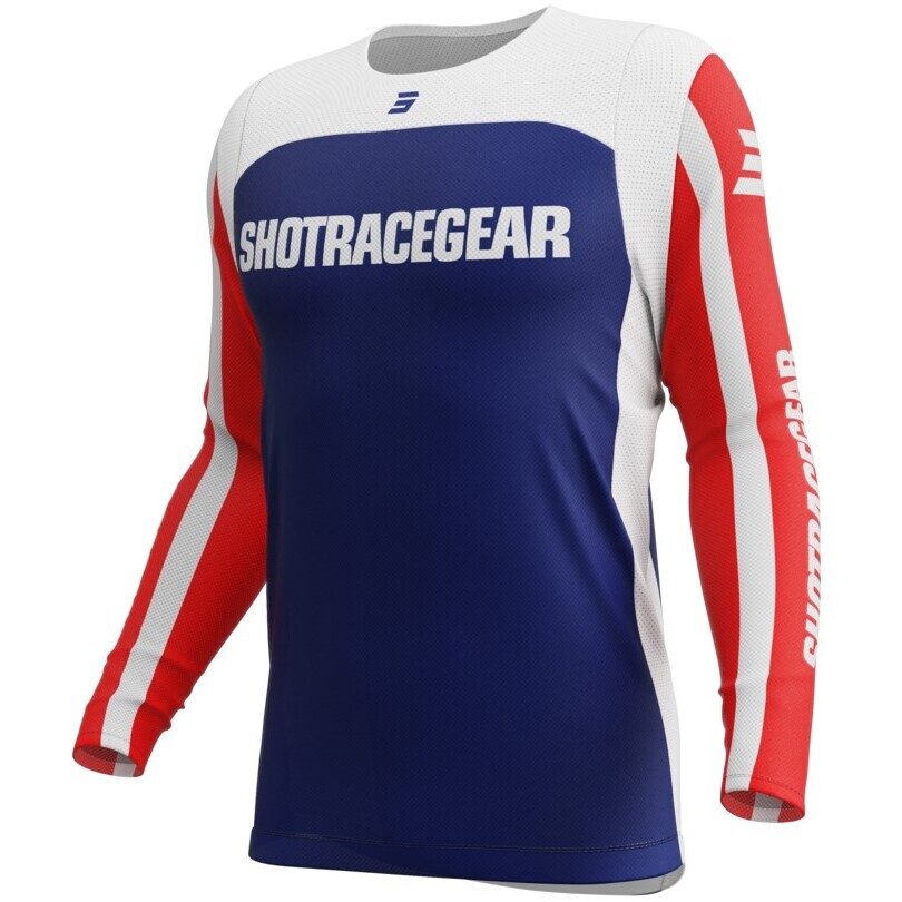Maglia Moto Cross Enduro Shot CONTACT MYTHIC Blu Rossa