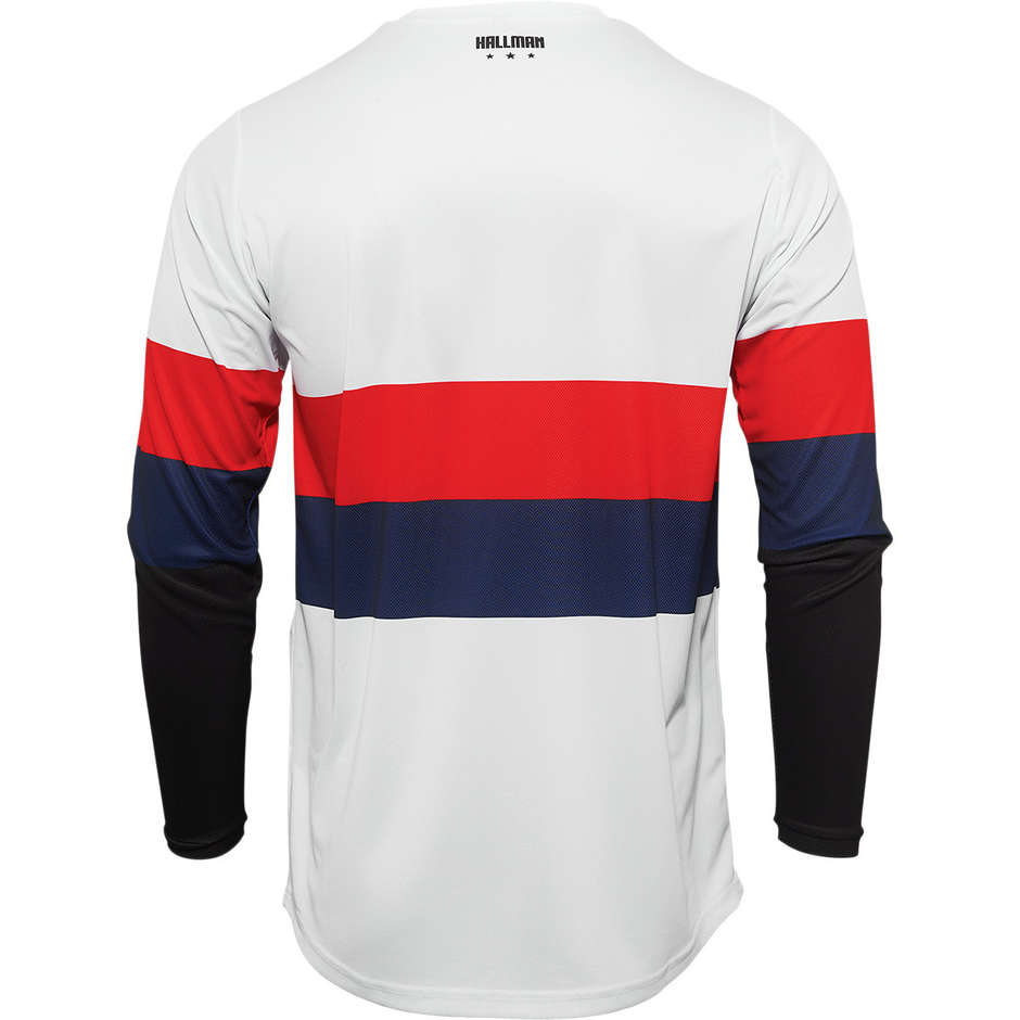 Maglia Moto Cross Enduro Thor HALLMAN DIFFER DRAFT Bianco Nero Blu Navy