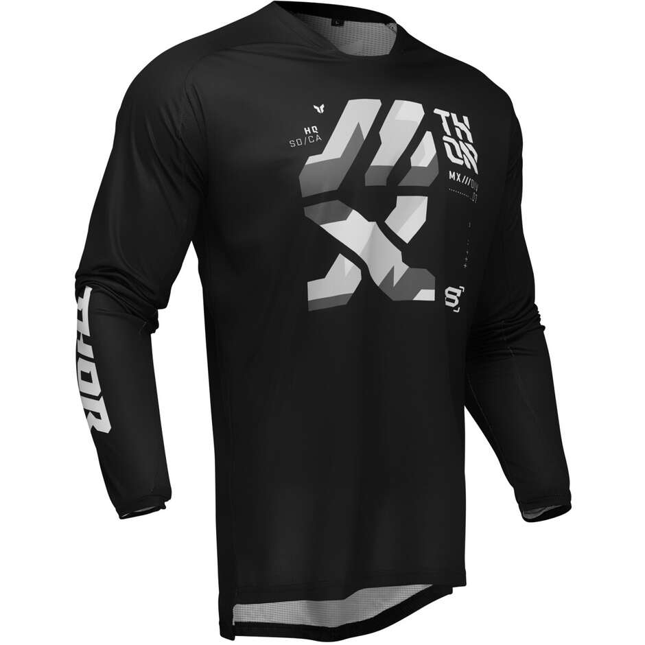 Maglia Moto Cross Enduro Thor LAUNCHMODE BRAVE Nero Grigio