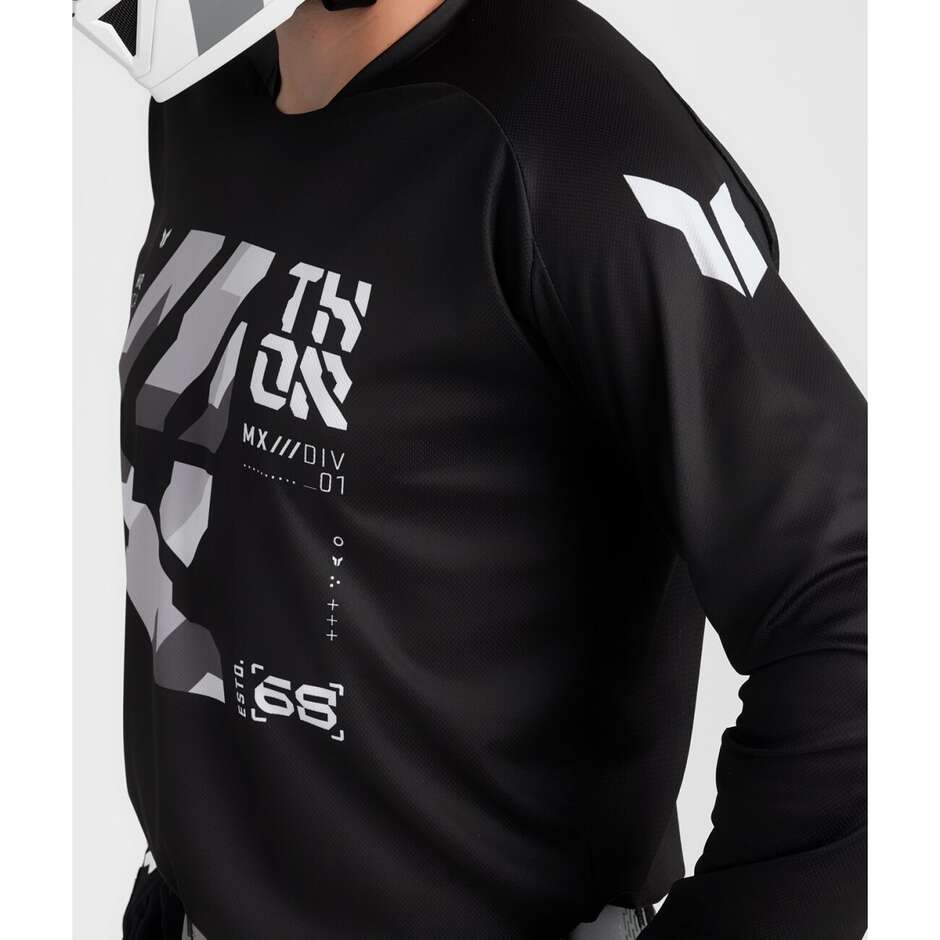 Maglia Moto Cross Enduro Thor LAUNCHMODE BRAVE Nero Grigio