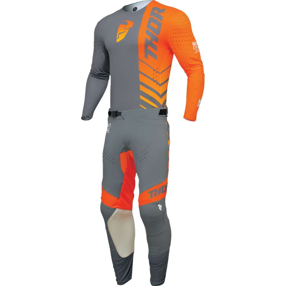Maglia Moto Cross Enduro THOR PRIME ANALOG Arancione/Carbone