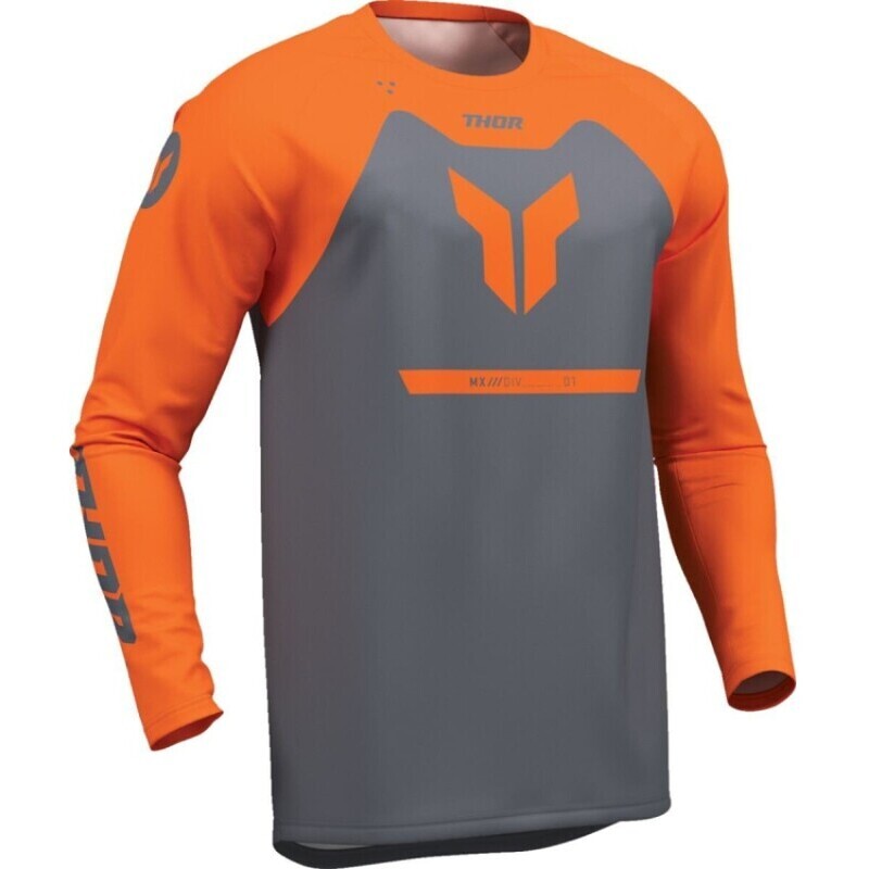 Maglia Moto Cross Enduro Ridemode Menace Arancio Antrac taglia S