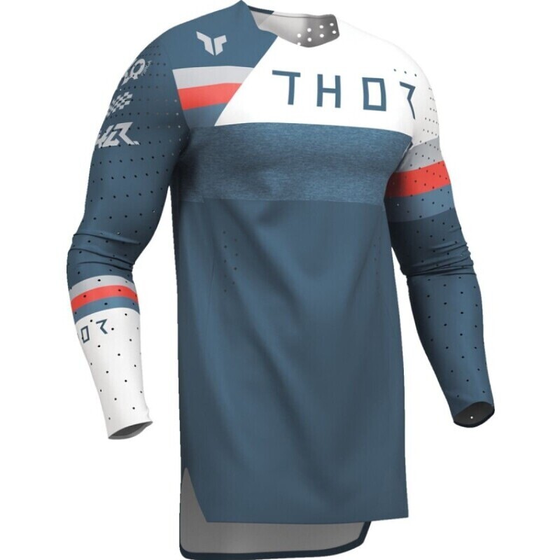 Maglia Moto Cross Enduro Sportmode League Bianco Blu taglia L