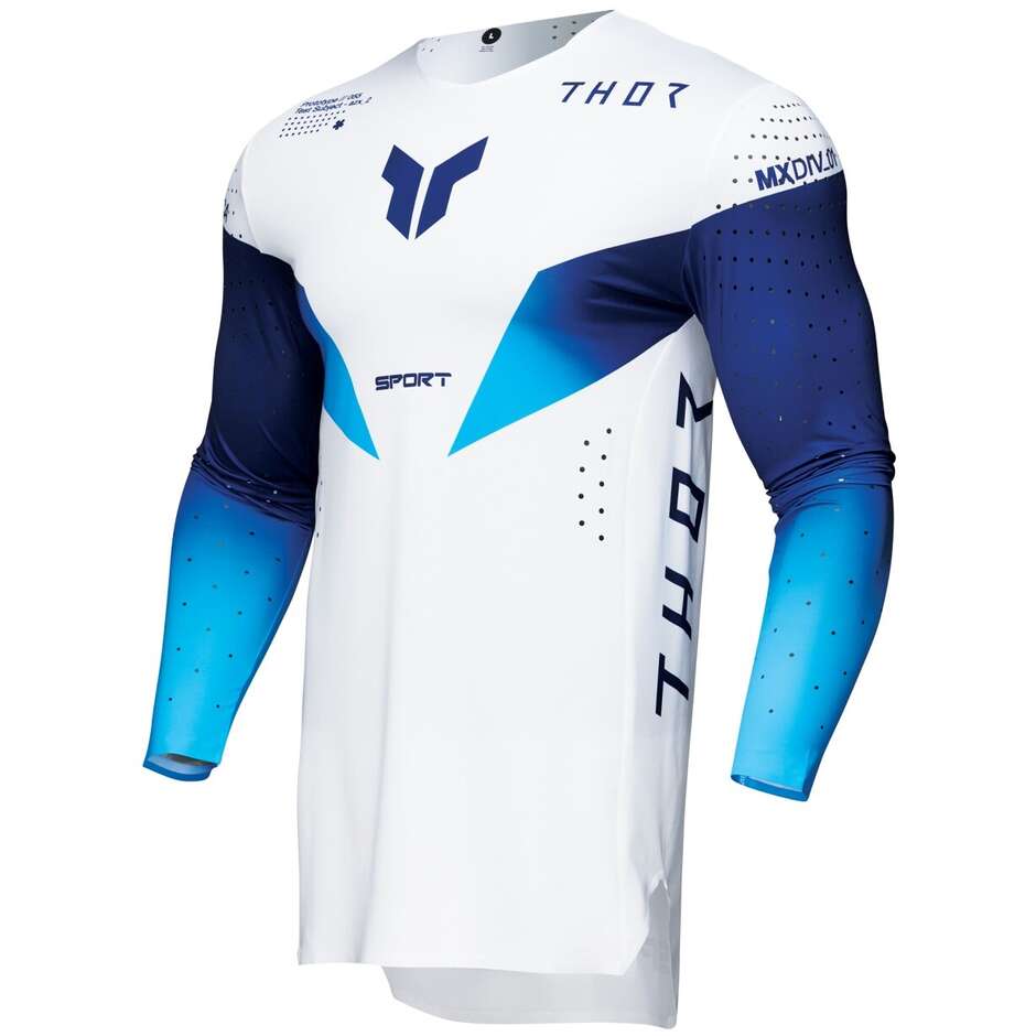 Maglia Moto Cross Enduro Thor SPORTMODE STRIKE Blu Bianco