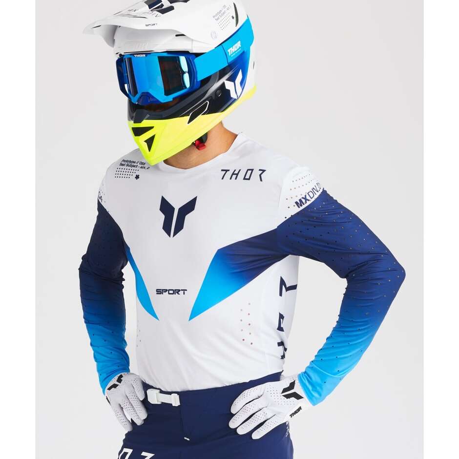 Maglia Moto Cross Enduro Thor SPORTMODE STRIKE Blu Bianco