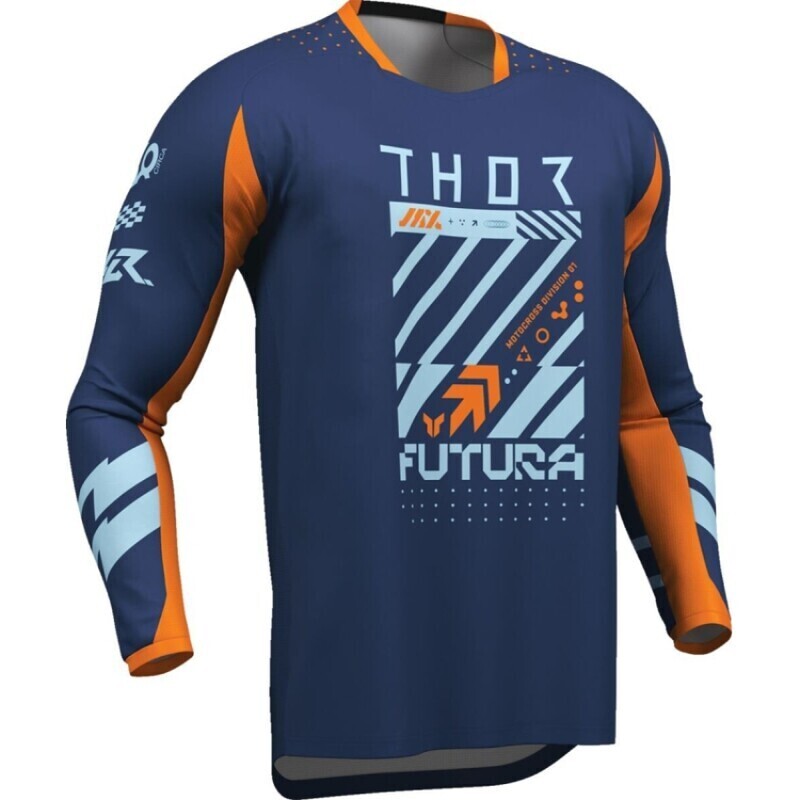 Maglia Moto Cross Enduto Launchmode Futura Blu Arancio taglia M