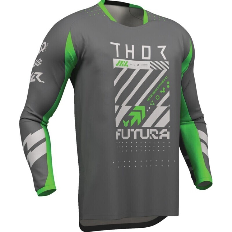 Maglia Moto Cross Enduto Launchmode Futura Verde Antrac taglia XL