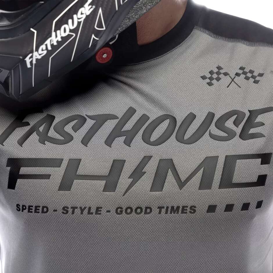 Maglia Moto Cross Fasthouse Carbon Method Grigio Nero
