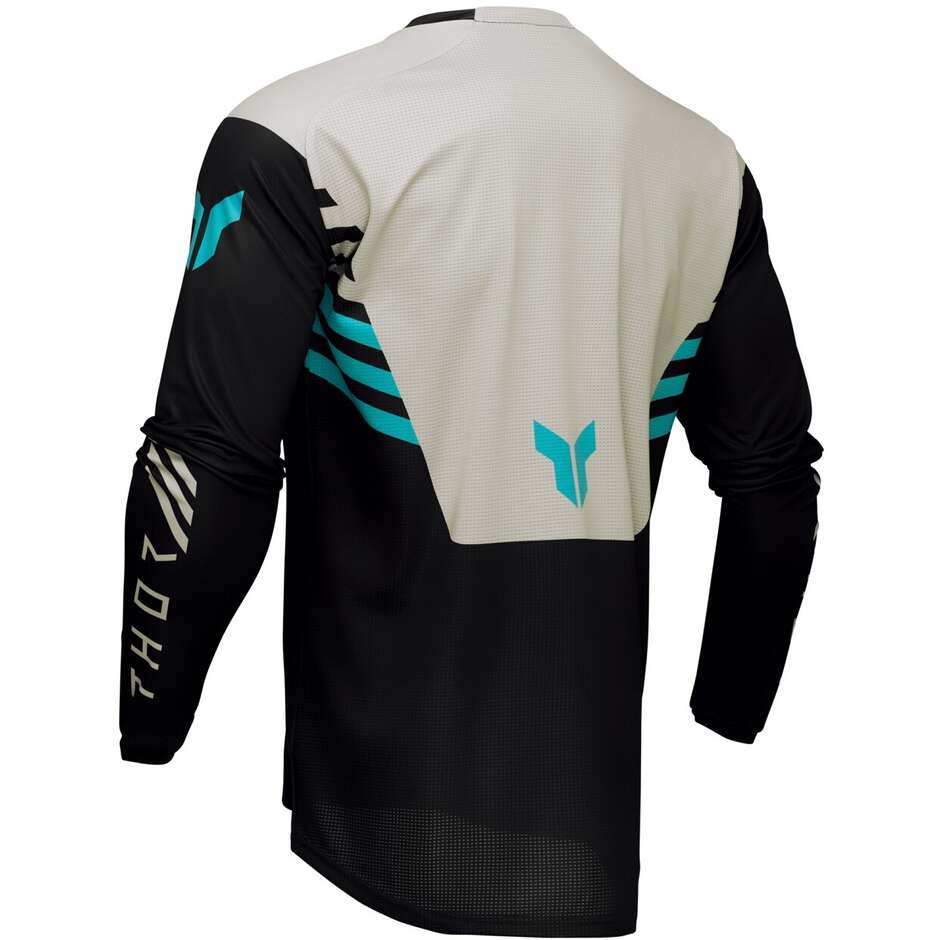 Maglia Moto Cross Thor LAUNCHMODE ZONE Nero Bianco