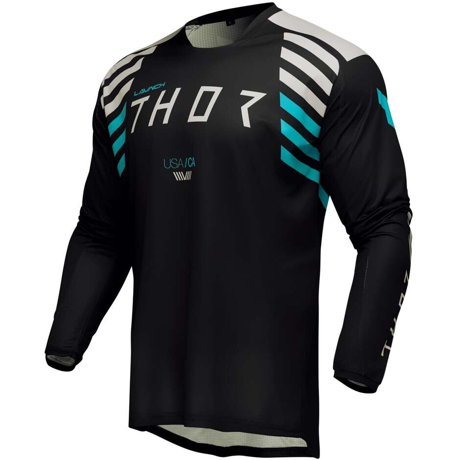 Maglia Moto Cross Thor LAUNCHMODE ZONE Nero Bianco