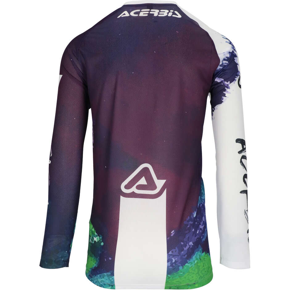 Maglia Motocross Enduro ACERBIS J-WINDY VENT BRUSH Bianco Viola