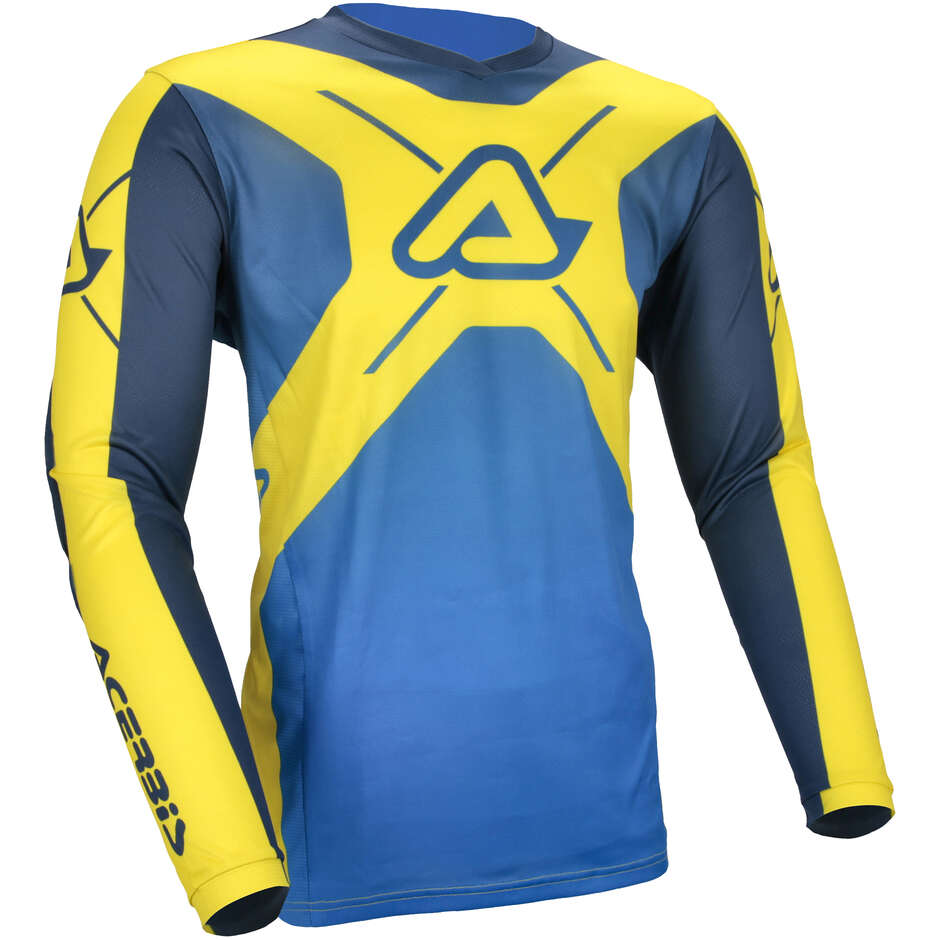 Maglia MotoCross Enduro ACERBIS MX J-TRACK INC 2.0 Blu Giallo