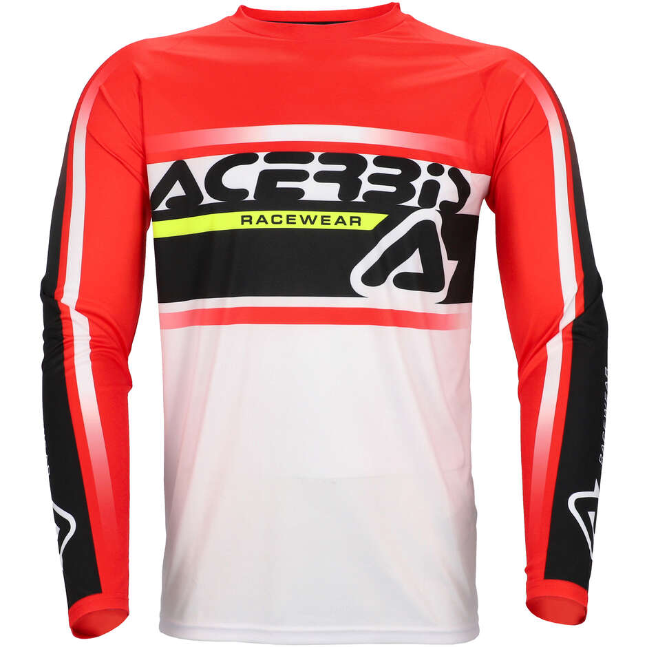 Maglia MotoCross Enduro ACERBIS MX LINEAR LUGO Rosso Bianco