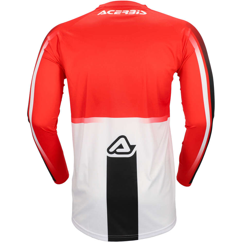 Maglia MotoCross Enduro ACERBIS MX LINEAR LUGO Rosso Bianco