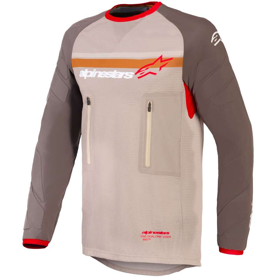 Maillot de motocross Alpinestars MAXDURA DUAL, marron rouille, bleu indigo