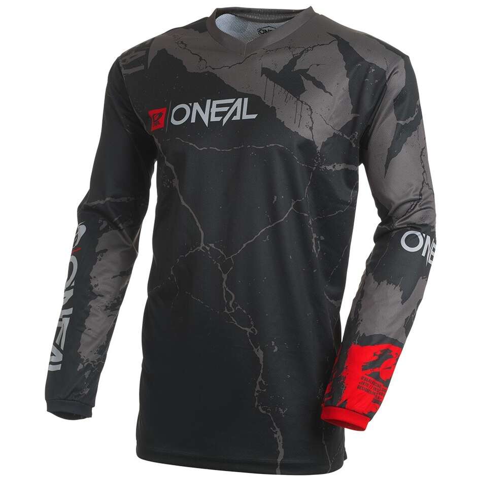 Maillot de motocross enduro Oneal ELEMENT ACID noir et gris