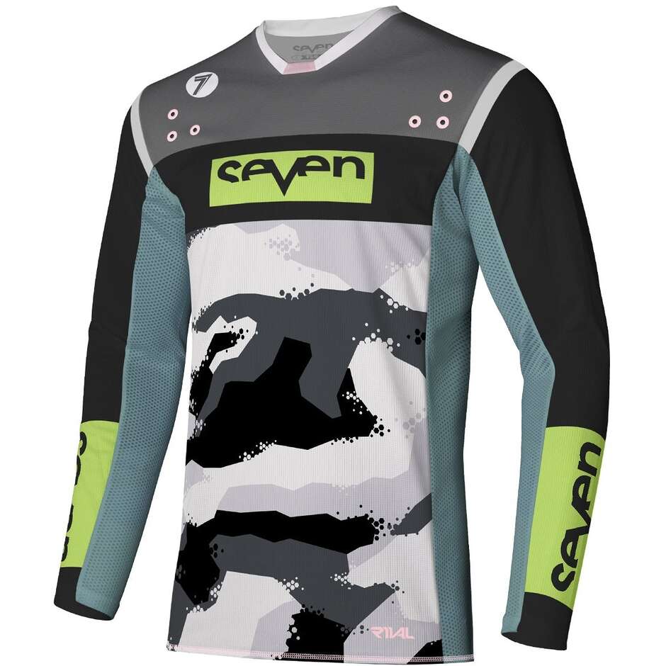 Maillot de motocross enduro SEVEN MX RIVAL BARRACK Skylight