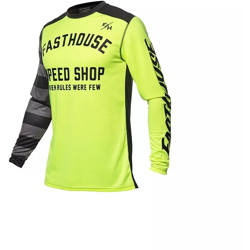 Maillot de motocross FASTHOUSE CARBON 24.1 ETERNAL HIGH-VIZ/BLACK pour enfant