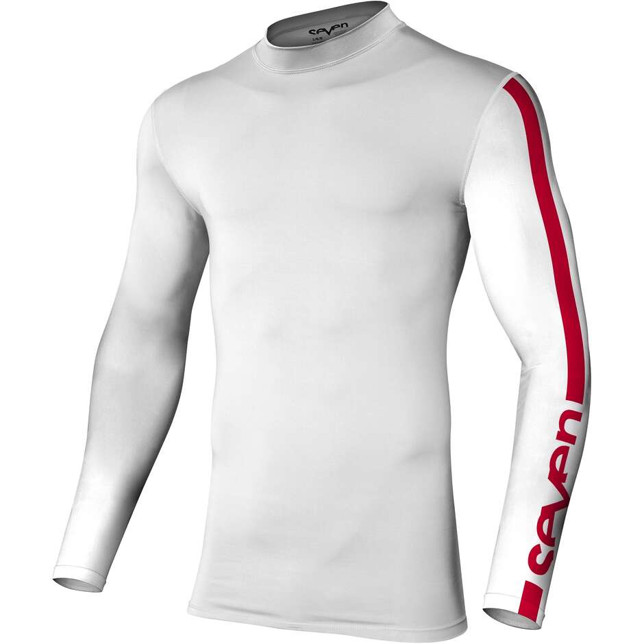 Maillot de motocross à compression SEVEN MX ZERO blanc et rouge